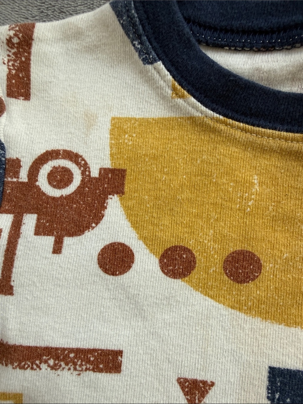 Carter's Yellow & Navy Construction Pajama Set with Stripes - Picture 4 of 9